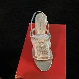 Silver bling dress sandal never worn